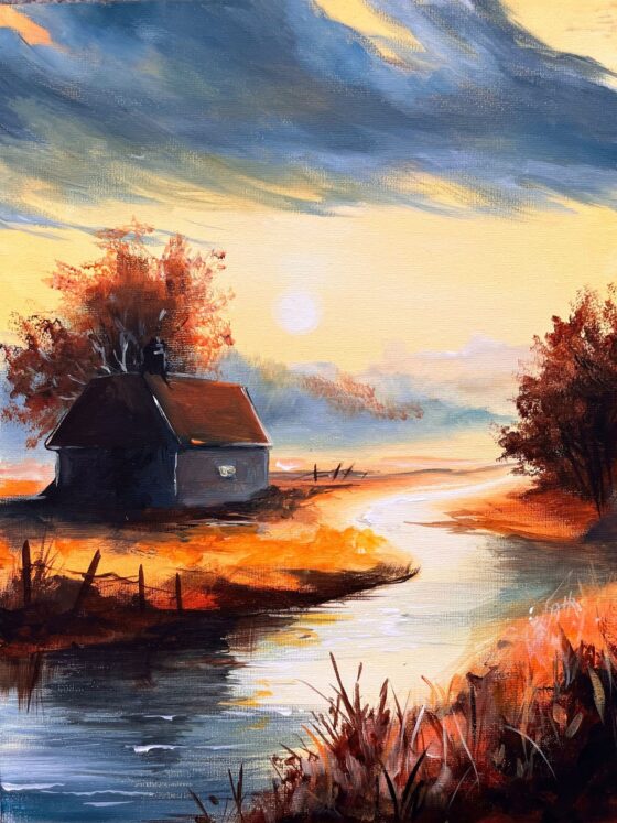 Paint and Pud night painting - the golden hour